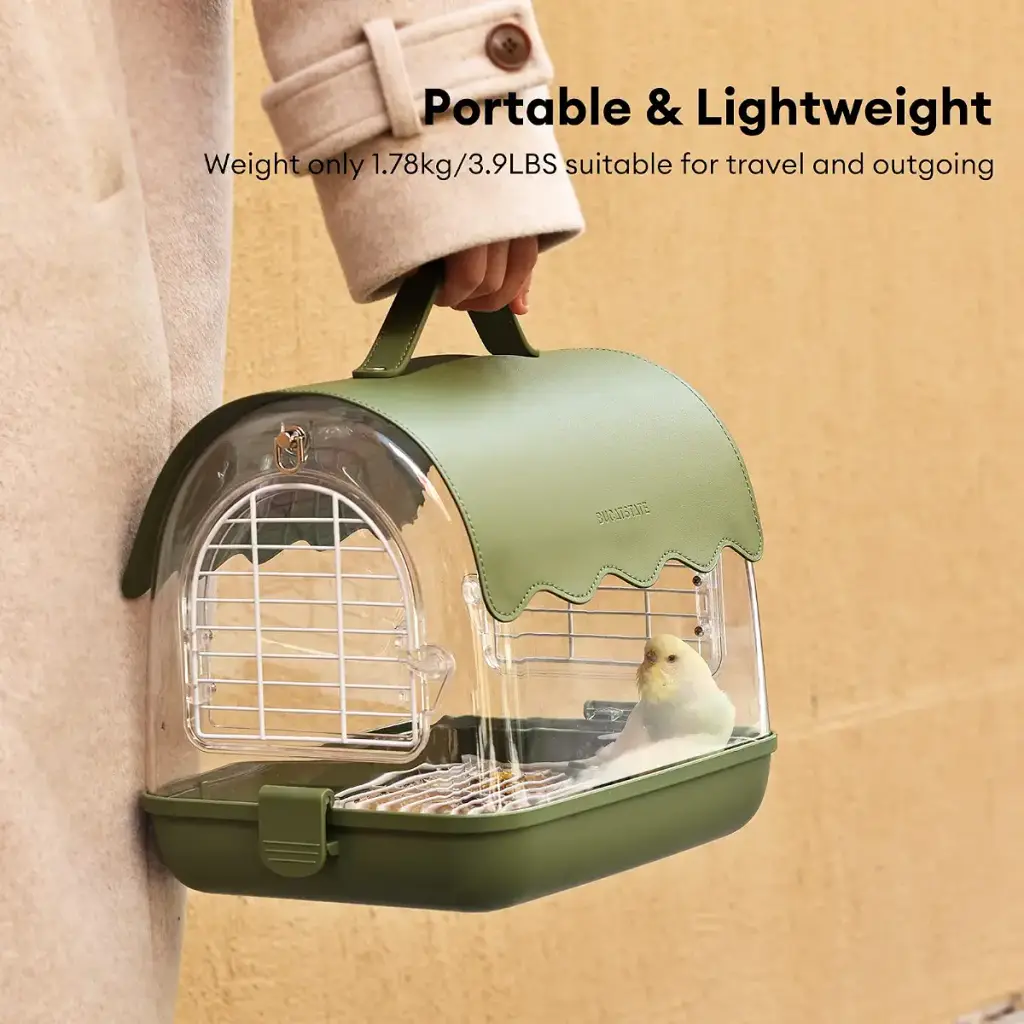 BUCATSTATE Bird Carrier Backpack with Perch Transparent Travel Bird Cage Bag Lightweight — Pet