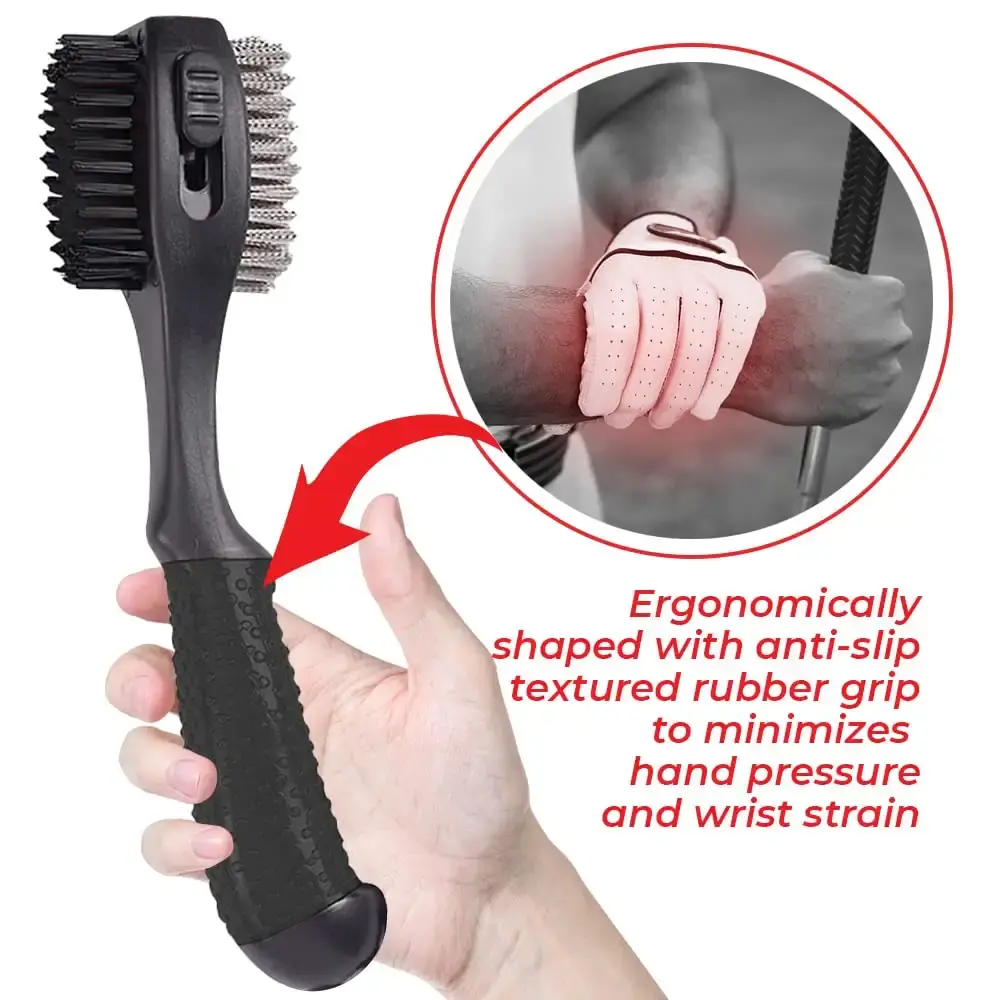 BUDDYBIRDIE Retractable Golf Club Brush | Oversize Double Brush & Ergonomic Grip & — BUDDYBIRDIE