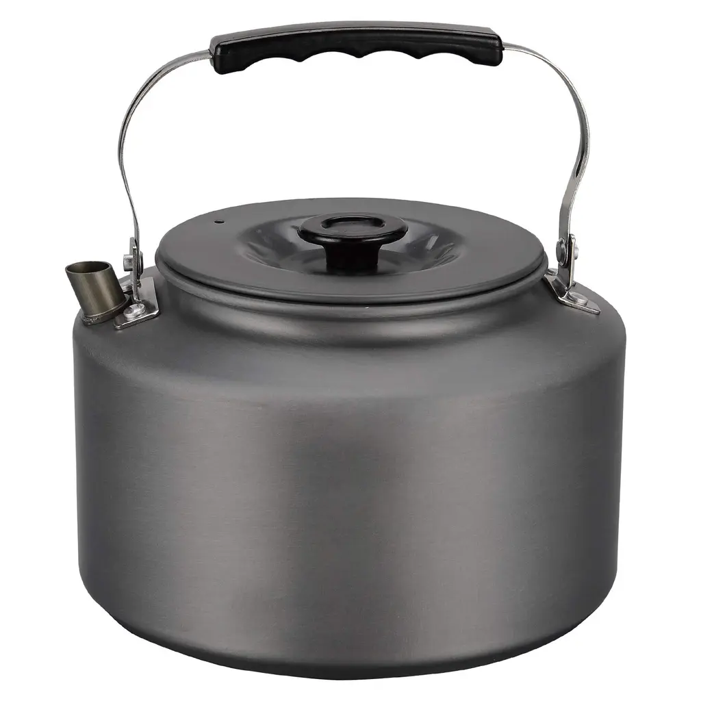 Bulin 1.6L/2.2L Camping Kettle Aluminum Alloy Open Campfire Coffee Tea Pot Fast Heating Outdoor Gear for Boiling Water Ultralight Portable Hiking Picnic Travel BLACK-2L