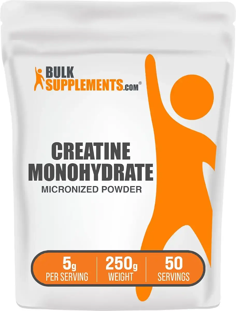 BulkSupplements.com Creatine Monohydrate Powder - Micronized Creatine Powder Unflavored - Pure & Gluten Free 5g (5000mg) per Servings 250g (8.8 oz) (Pack of 1)