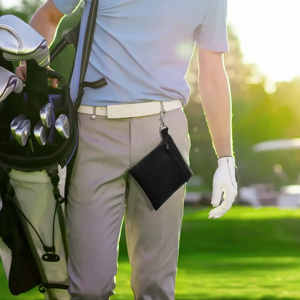 BuyAgain Golf Tee Pouch, 5.62 X 6.87 Inch Professional Zipper Golf Tee/Ball Pouch Bag — pack of 6