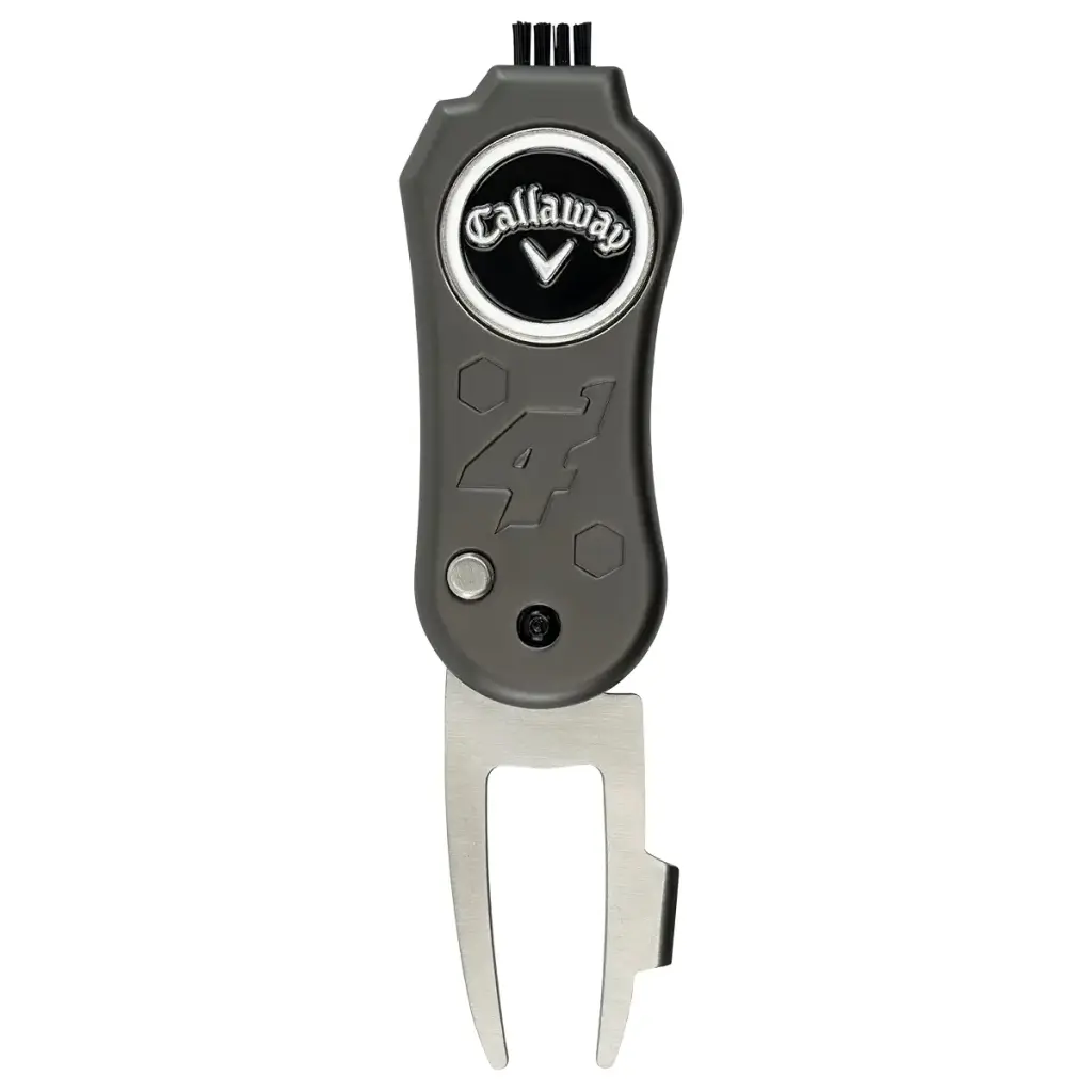 Callaway 4-in-1 Blade Divot Repair Tool - Black Switch Blade 4-Function Golf Divot Tool