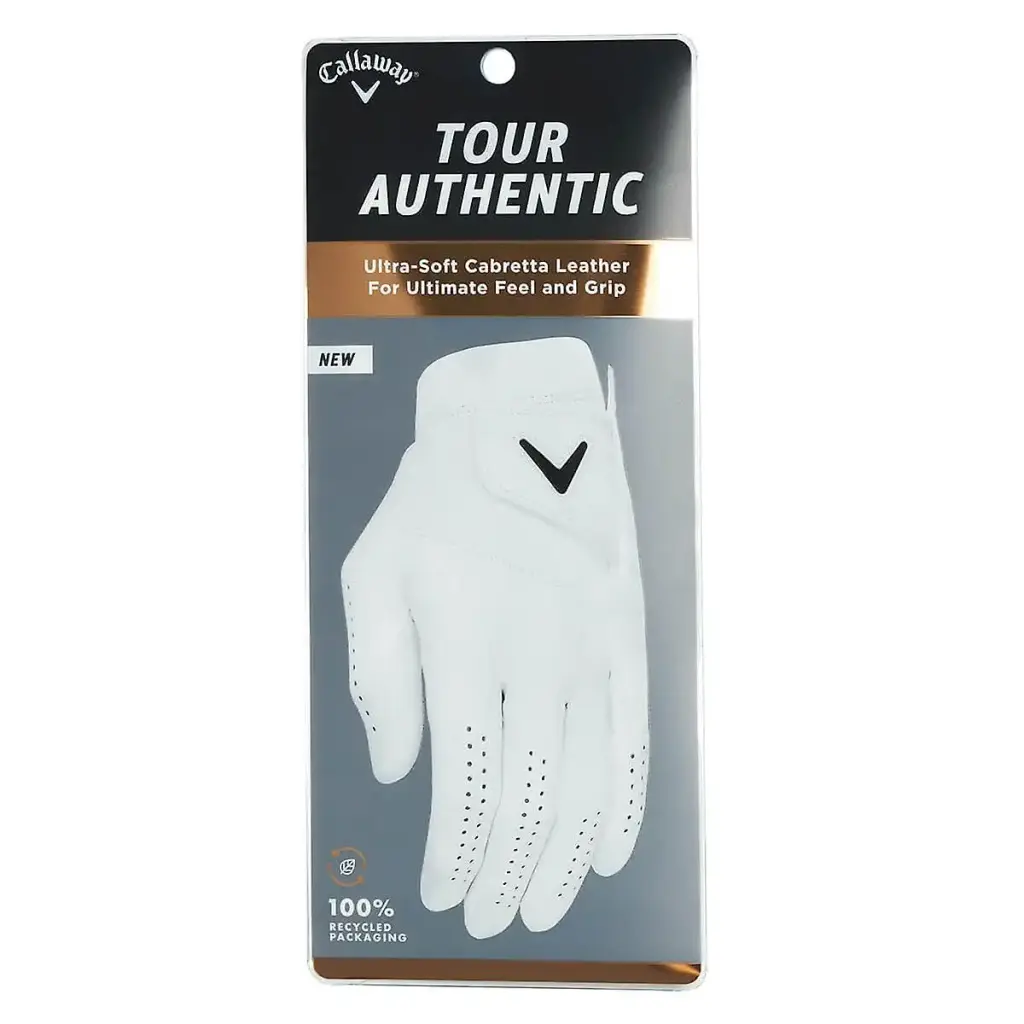Callaway Golf 2022 Tour Authentic Glove Standard Large White Worn on Left Hand