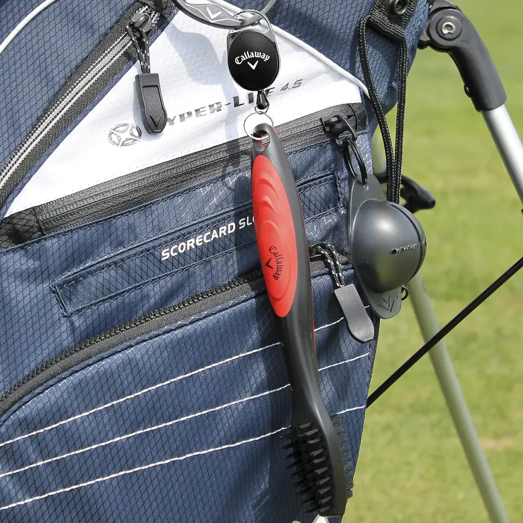 Callaway Premium Golf Club Brush for Golf Clubs and Golf Shoes with Retractable Cord — Golf