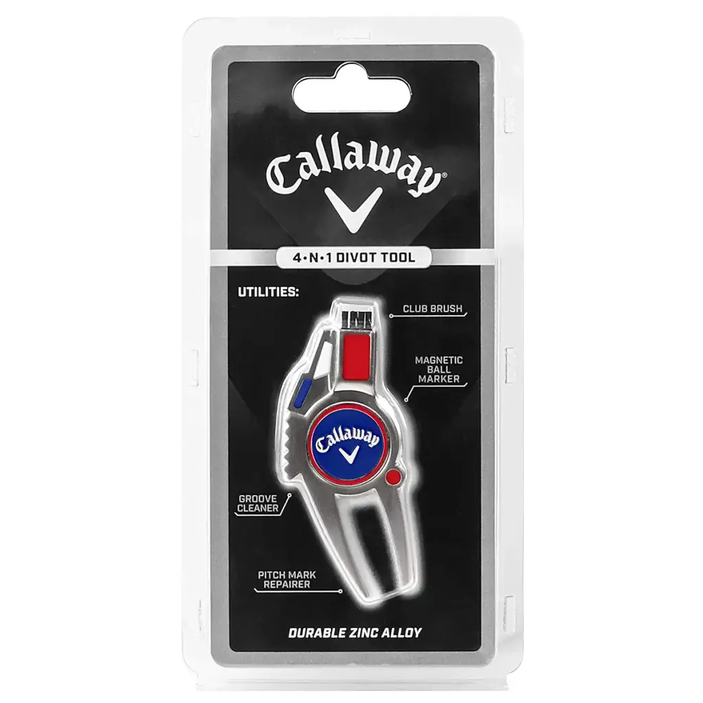 Callaway unisex adult Red, & Callaway 4 in 1 Divot Tool Red White Blue, Red, White Blue — Callaway