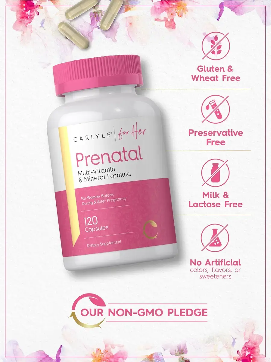 Carlyle Prenatal Vitamins for Women | 120 Capsules | Multivitamin and Mineral Formula — Vitamins