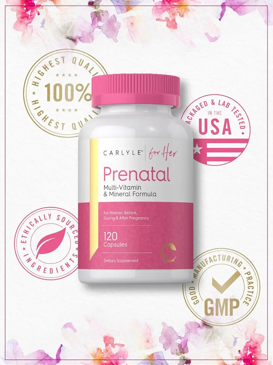 Carlyle Prenatal Vitamins for Women | 120 Capsules | Multivitamin and Mineral Formula — Capsules