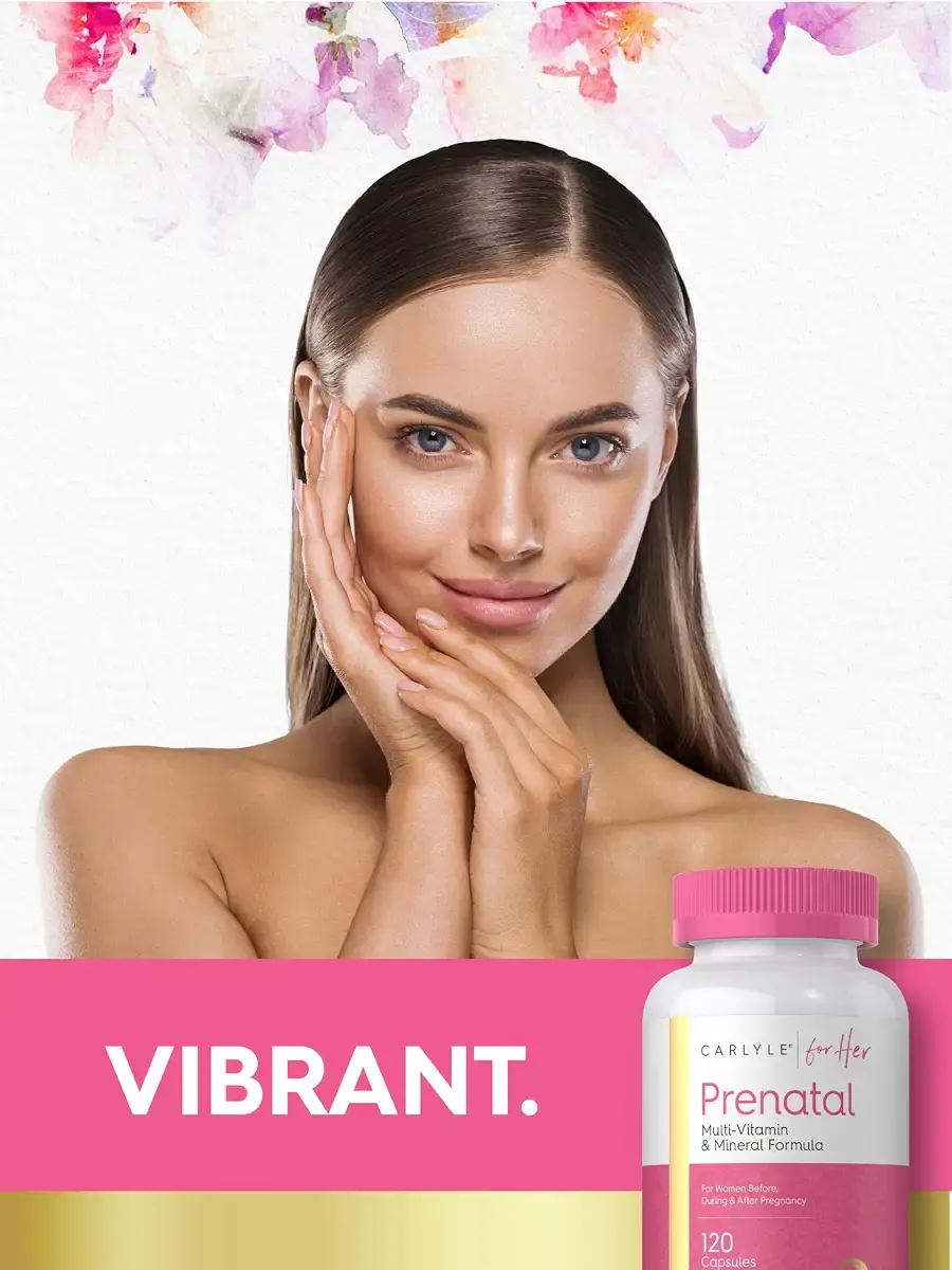 Carlyle Prenatal Vitamins for Women | 120 Capsules | Multivitamin and Mineral Formula — pack of 120
