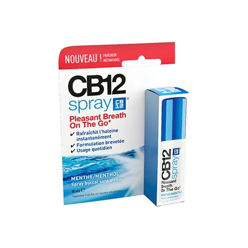 CB 12 Spray Instant Freshness on the Go Reduces the Root Cause of Bad Breath With Zinc Acetate Mint Flavour 15 ml 15 ml (Pack of 1)