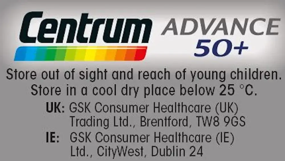 Centrum Advance 50+ Multivitamin & Mineral Tablets 24 essential nutrients including — Vitamins