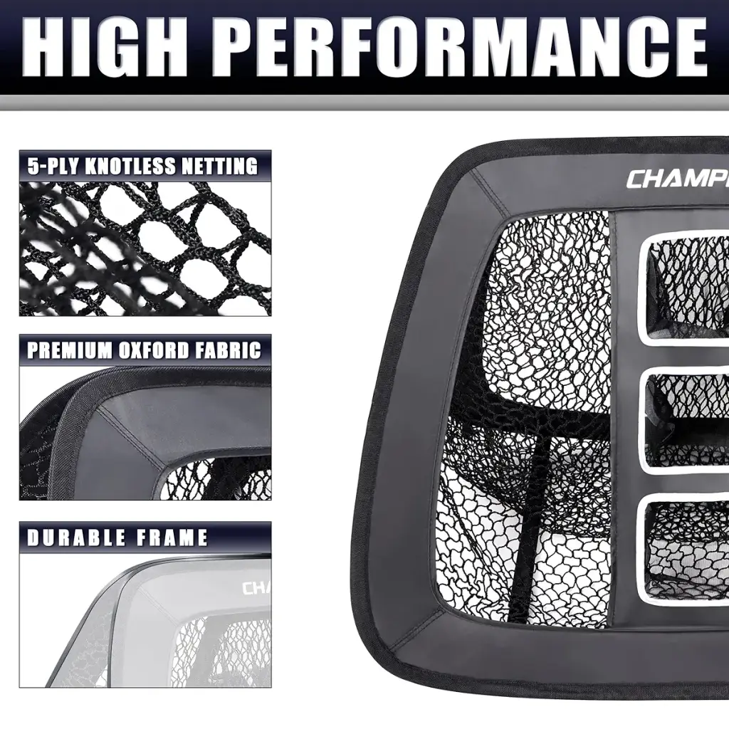 CHAMPKEY Double Sided Golf Chipping Net with Golf Hitting Mat | Come with 12 Foam Golf — CHAMPKEY