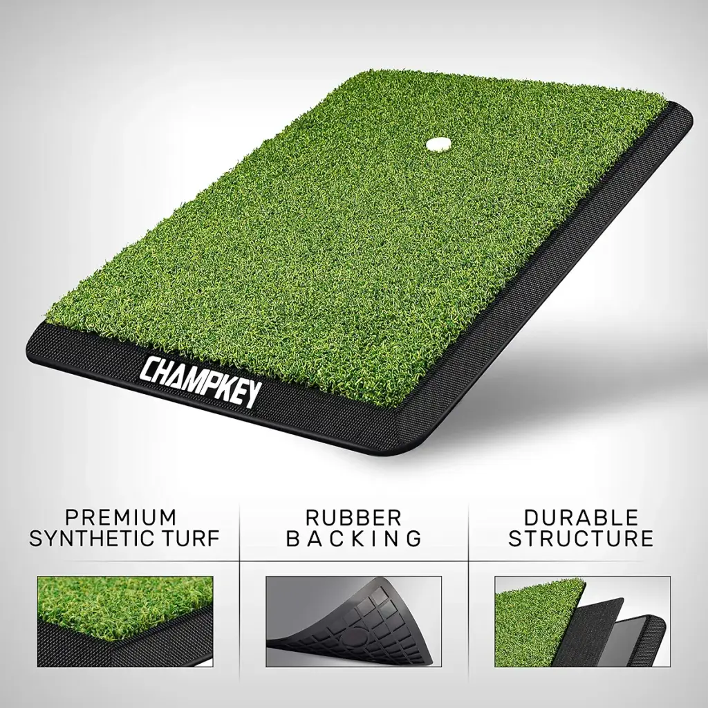 CHAMPKEY Double Sided Golf Chipping Net with Golf Hitting Mat | Come with 12 Foam Golf — Golf