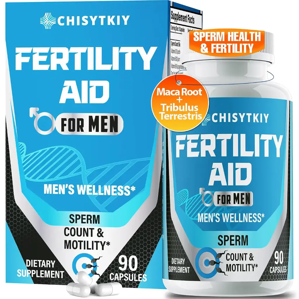 Chisytkiy Male Fertility Supplements Advanced Fertility Supplement for Men Optimal Sperm Count Motility & T-Level with Maca Root Tribulus Terrestris Zinc CoQ10 Pre Conception for Him 90 Caps