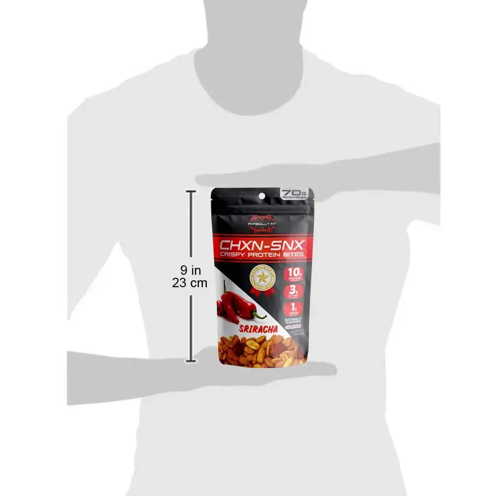 CHXN-SNX Crispy Protein Bites, Sriracha with Peanuts and Almonds, 7 Servings, 70 Gram of — 70 g