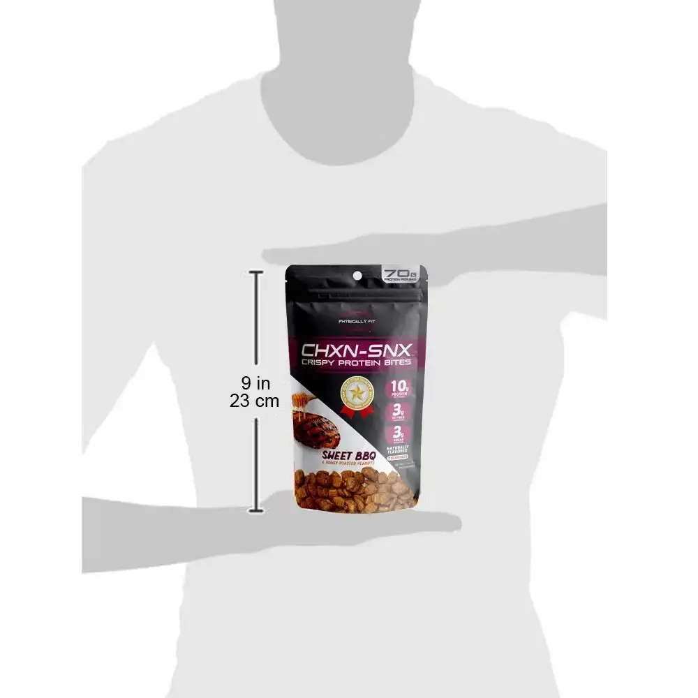 CHXN-SNX Crispy Protein Bites, Sweet BBQ & Honey Roasted Peanuts, 7 Servings, 70 Grams of — 70 g