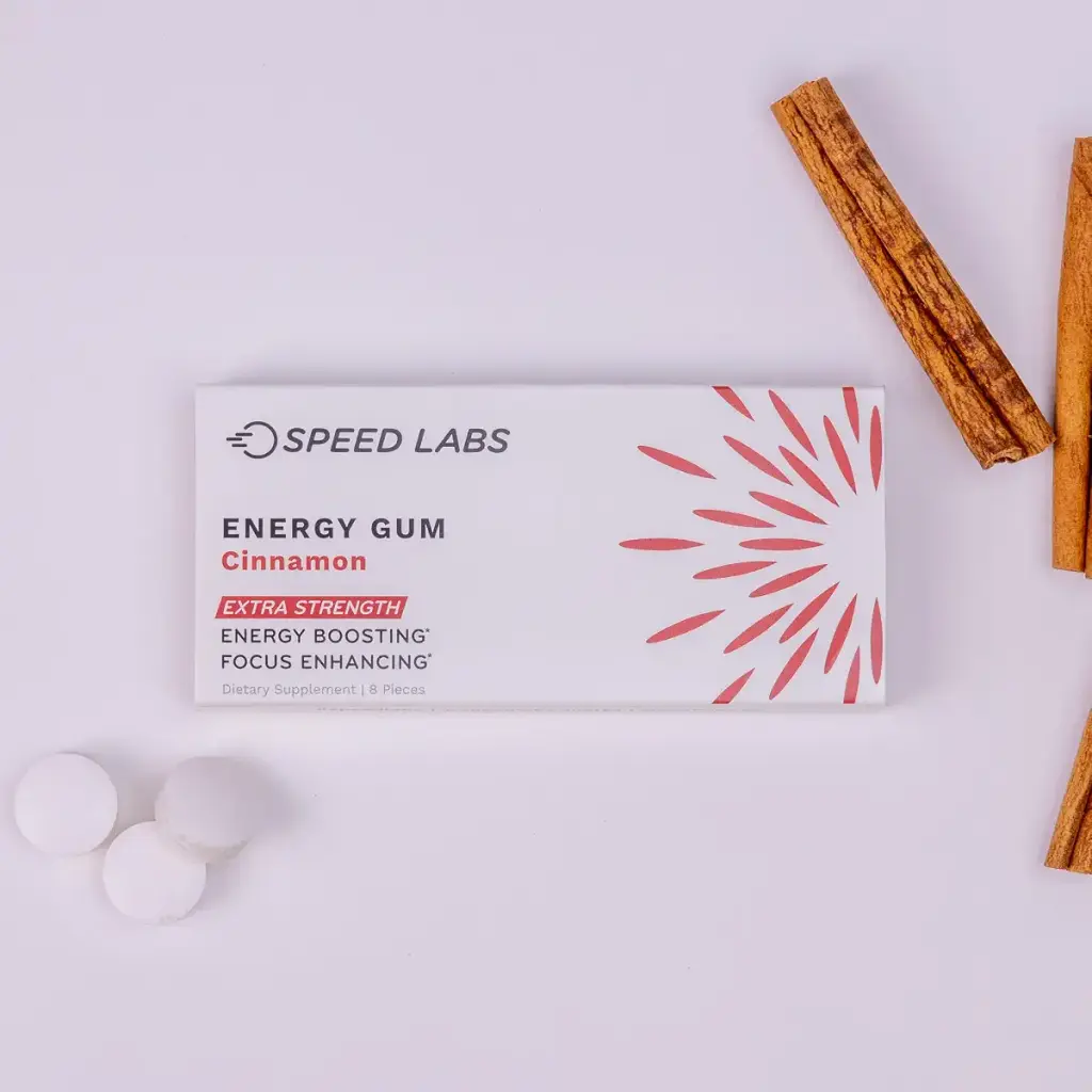 Cinnamon Extra Strength Caffeine Chewing Gum 50mg Caffeine Taurine & B Vitamins Per Piece — Sports Nutrition