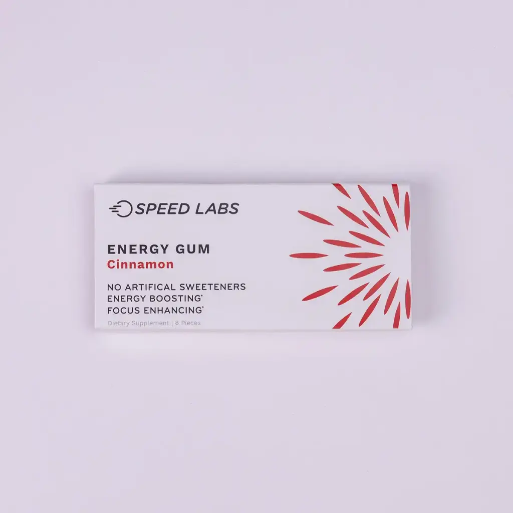 Cinnamon Natural Caffeine Energy Gum 25mg Caffeine Taurine B Vitamins Per Piece 48 Pieces — Speed Labs