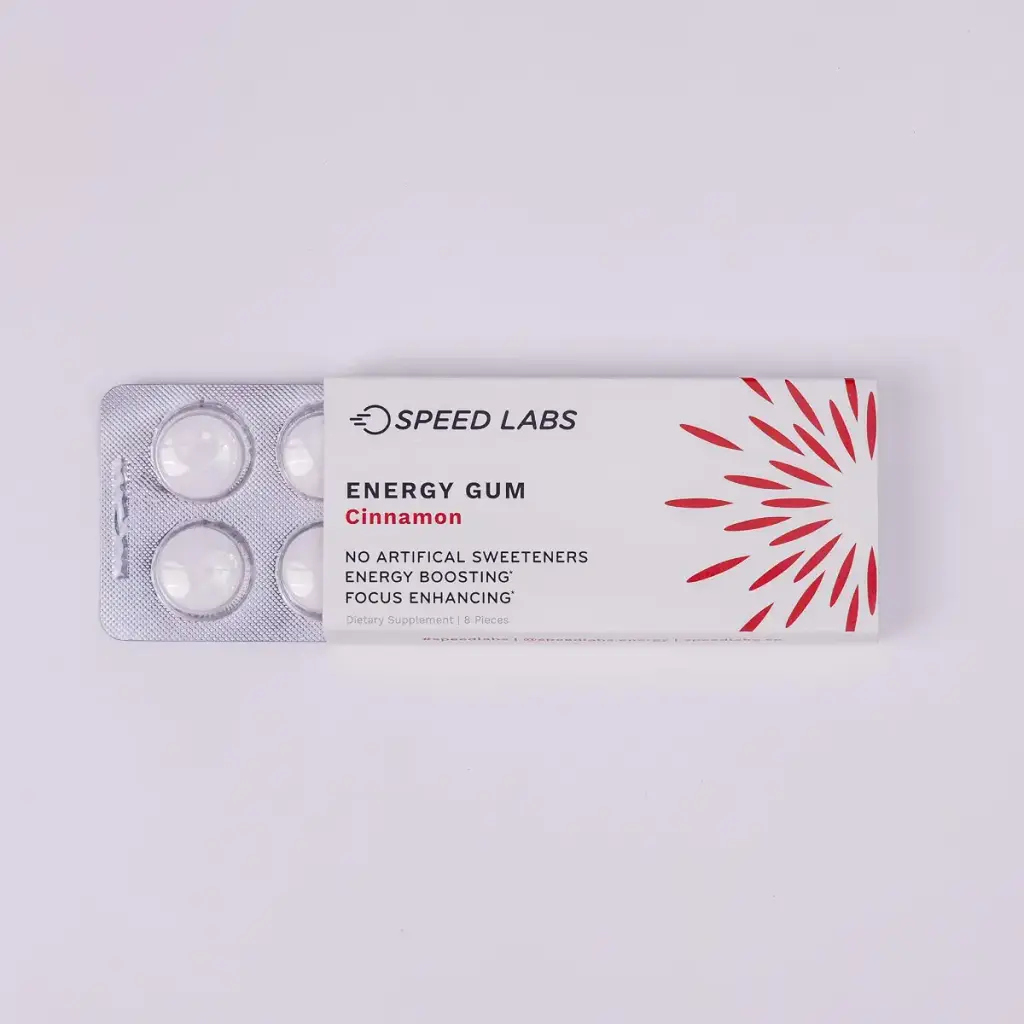 Cinnamon Natural Caffeine Energy Gum 25mg Caffeine Taurine B Vitamins Per Piece 48 Pieces — 25 mg