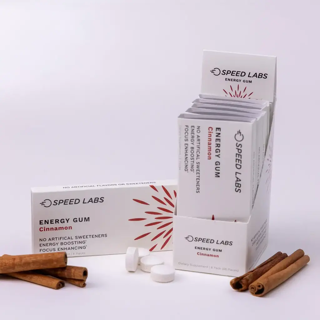 Cinnamon Natural Caffeine Energy Gum 25mg Caffeine Taurine B Vitamins Per Piece 48 Pieces — 25 mg