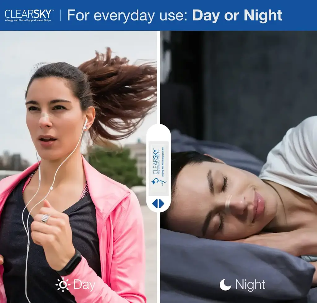 ClearSky Medium Size Nasal Strips Drug-Free Nose Strips for Breathing with Ease, Opens — Strips