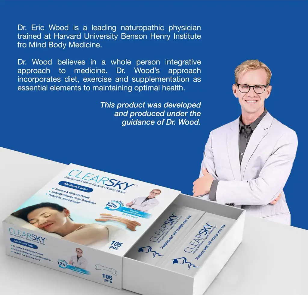 ClearSky Medium Size Nasal Strips Drug-Free Nose Strips for Breathing with Ease, Opens — Sleep Wellness
