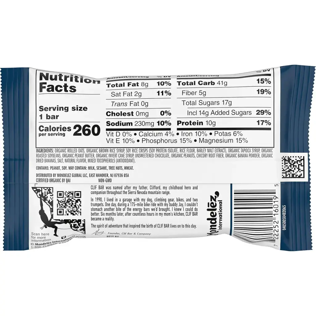CLIF BAR - Energy Protein Bars - Peanut Butter Banana with Dark Chocolate - Made with — Chocolate