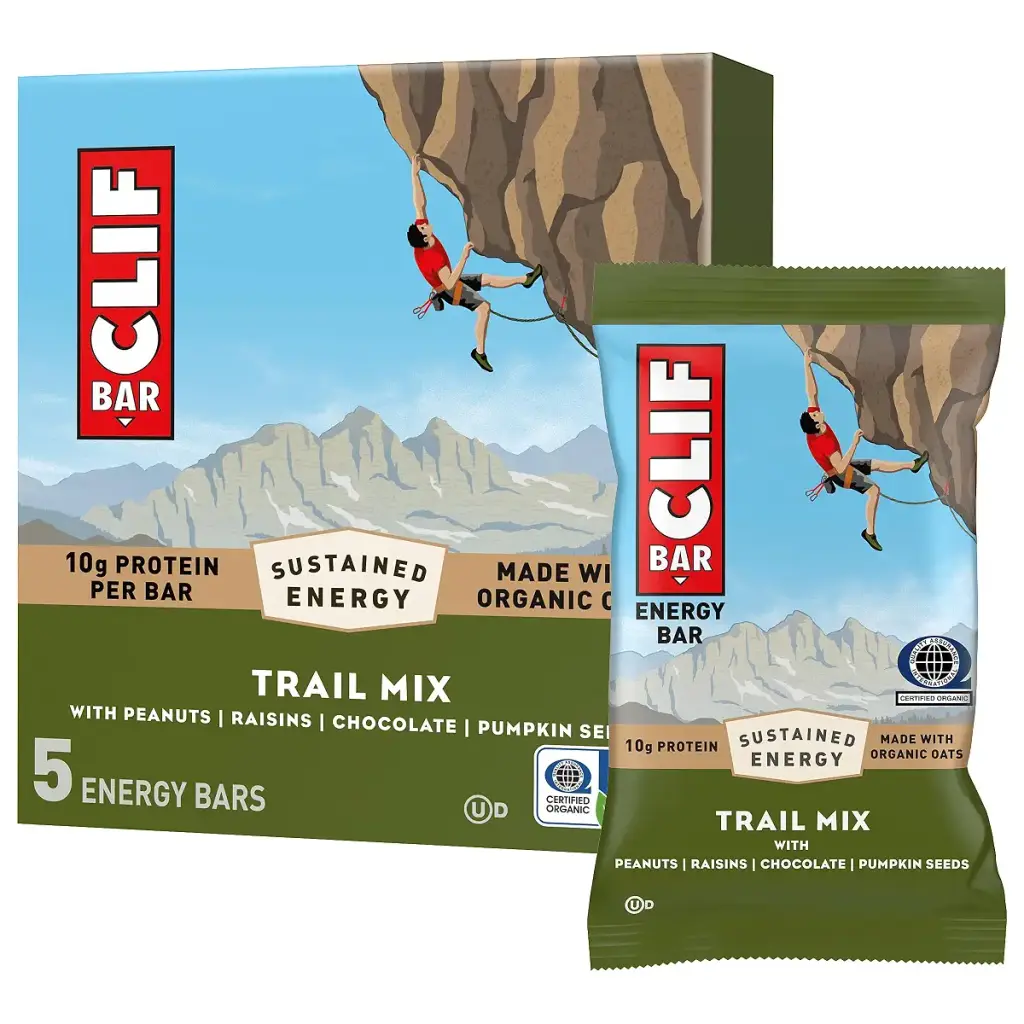 CLIF BAR - Energy Protein Bars - Trail Mix - Made with Organic Oats - Energy Bars - Non-GMO - (5 Pack) Trail Mix 5 Count