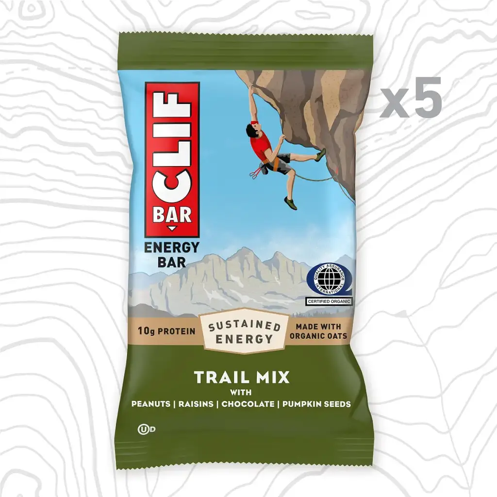 CLIF BAR - Energy Protein Bars - Trail Mix - Made with Organic Oats - Energy Bars — pack of 5