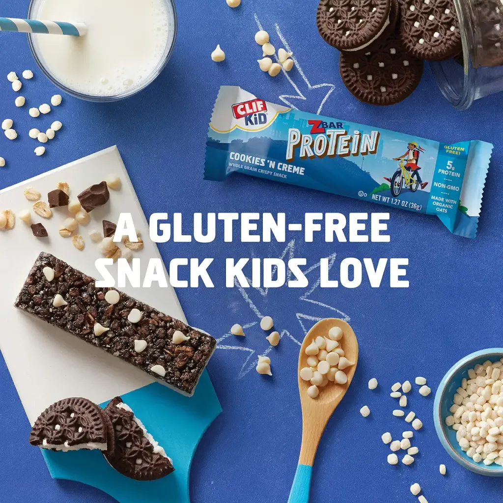 CLIF KID ZBAR - Protein Granola Bars - Cookies and Creme Flavor - Non-GMO - Organic — Cookies & cream