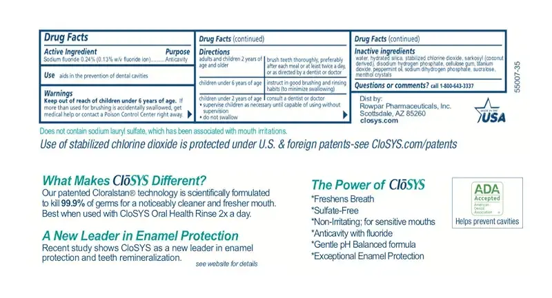 CloSYS Fluoride Toothpaste, 7 Ounce, Gentle Mint, Whitening, Enamel Protection, Sulfate — 7 oz