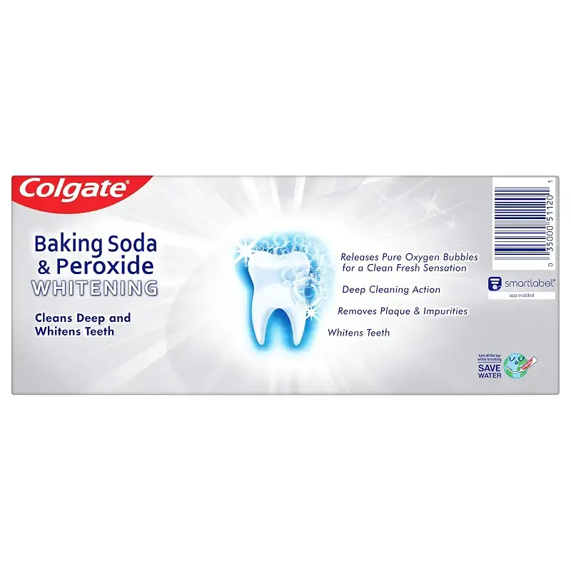 Colgate Baking Soda and Peroxide Whitening Toothpaste - 6 Ounce (Pack of 2) Brisk Mint 6 — Mint