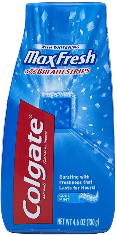 Colgate Max Fresh Liquid Toothpaste with Mini Breath Strips, Cool Mint, 4.6 oz 4.6 Ounce (Pack of 1)