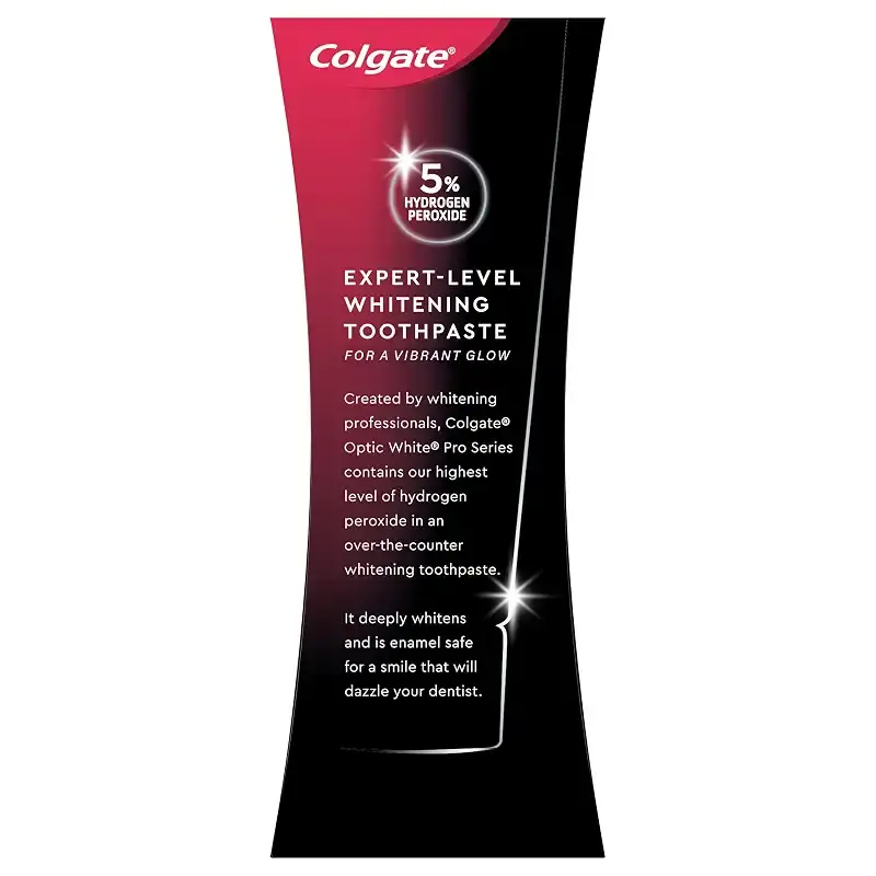 Colgate Optic White Pro Series Whitening Toothpaste with 5% Hydrogen Peroxide, Stain — 3 oz