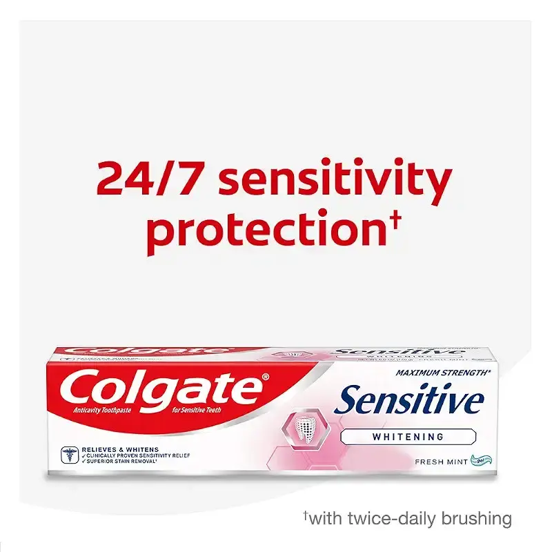 Colgate Whitening Toothpaste for Sensitive Teeth, Enamel Repair and Cavity Protection — Topical