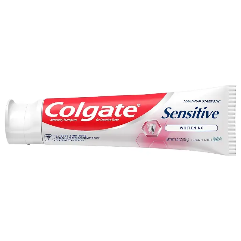 Colgate Whitening Toothpaste for Sensitive Teeth, Enamel Repair and Cavity Protection — 6 oz
