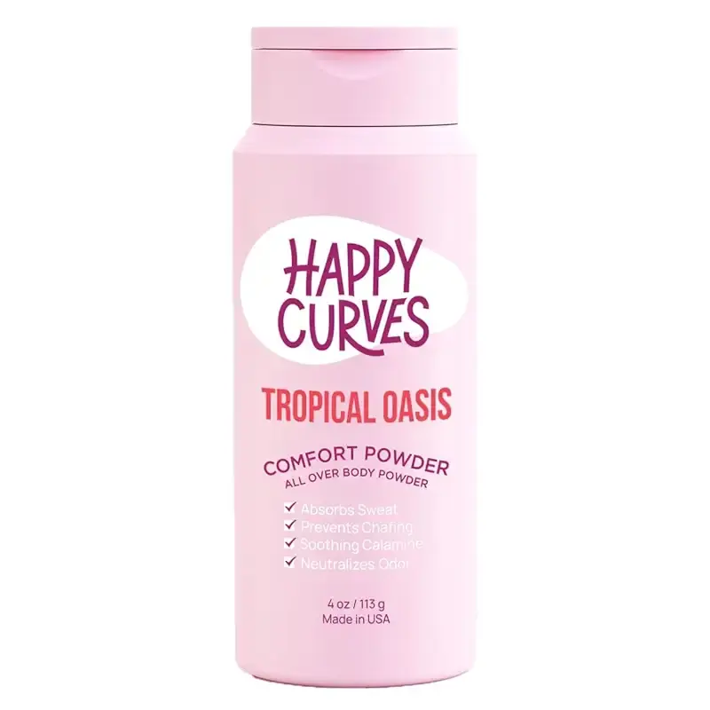 Comfort Powder: Talc Free Anti Chafe Body & Foot Powder Deodorant to Control Inner Thigh Chafing Private Areas and All Over Body for Women 4 oz. (1 Pack Tropical Oasis) 4 Ounce (Pack of 1) Tropical Oasis