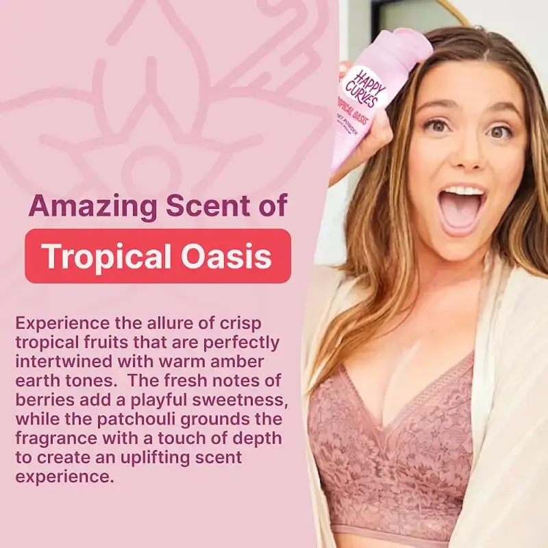 Comfort Powder: Talc Free Anti Chafe Body & Foot Powder Deodorant to Control Inner Thigh — Tropical