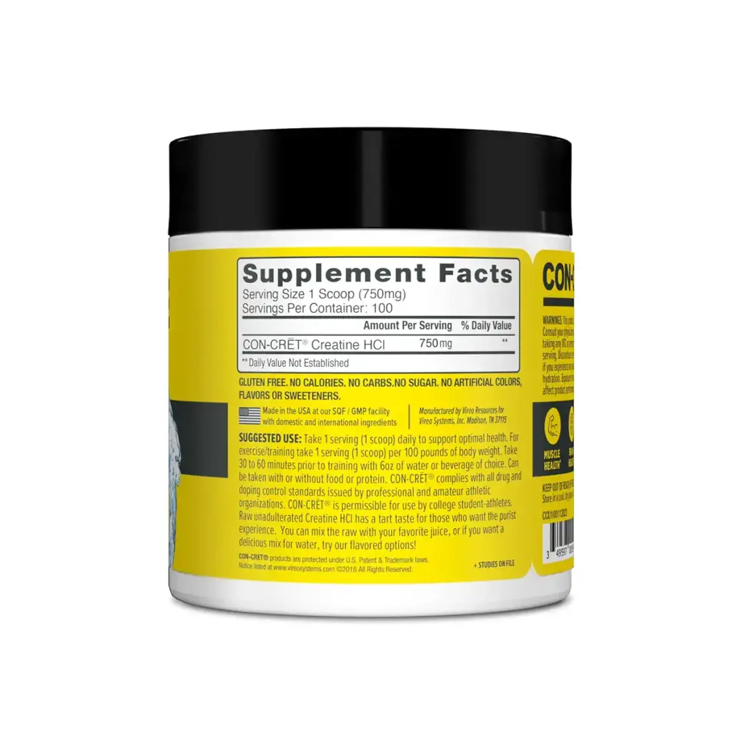 CON-CRET Creatine HCl Powder | Muscle Cognitive Cellular Energy Support | No Bloating or — Sports Nutrition
