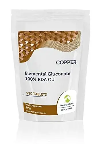 Copper 1mg 30 Tablets - LetterBox Friendly UK Fast Delivery -Elemental Gluconate CU 100% — 1 mg