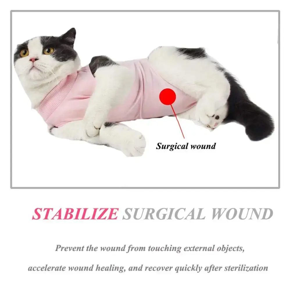 Coppthinktu Cat Recovery Suit for Abdominal Wounds or Skin Diseases, Breathable E-Collar — Pet