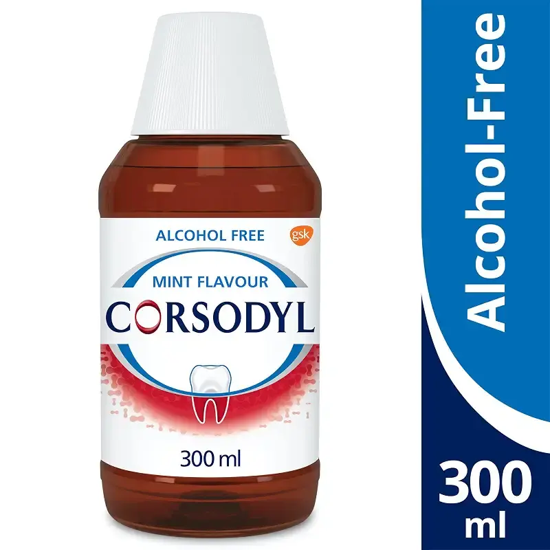 Corsodyl 0.2% Gum Disease & Bleeding Treatment Mouthwash Alcohol Free Mint Flavour 300 ml — 300 ml
