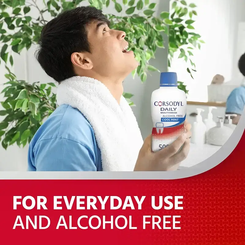 Corsodyl Daily Gum Care Mouthwash Alcohol Free Cool Mint 500ml — Mint