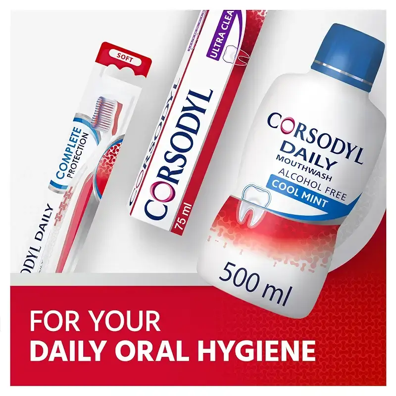 Corsodyl Daily Gum Care Mouthwash Alcohol Free Cool Mint 500ml — 500 ml