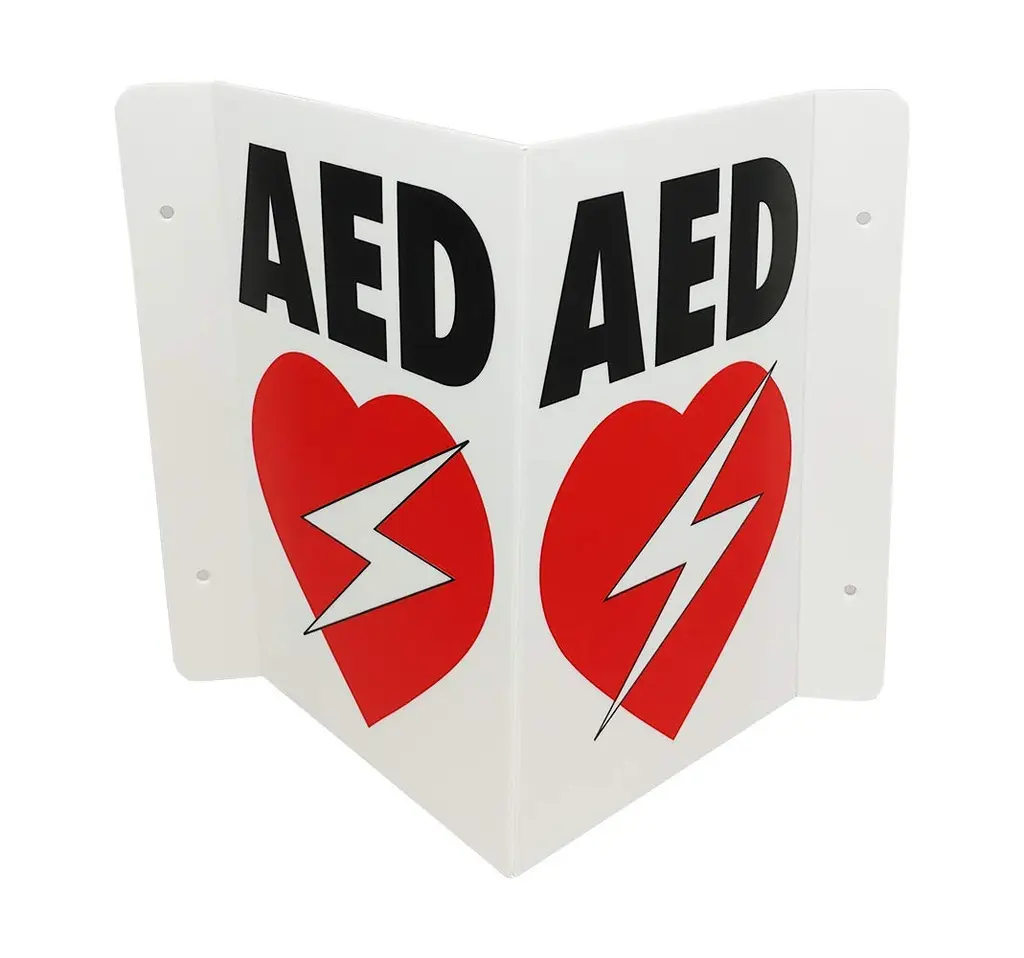 CPR Savers Foldable Panel AED Wall Sign for Business School Restaurant Office or Any Public Place (1)