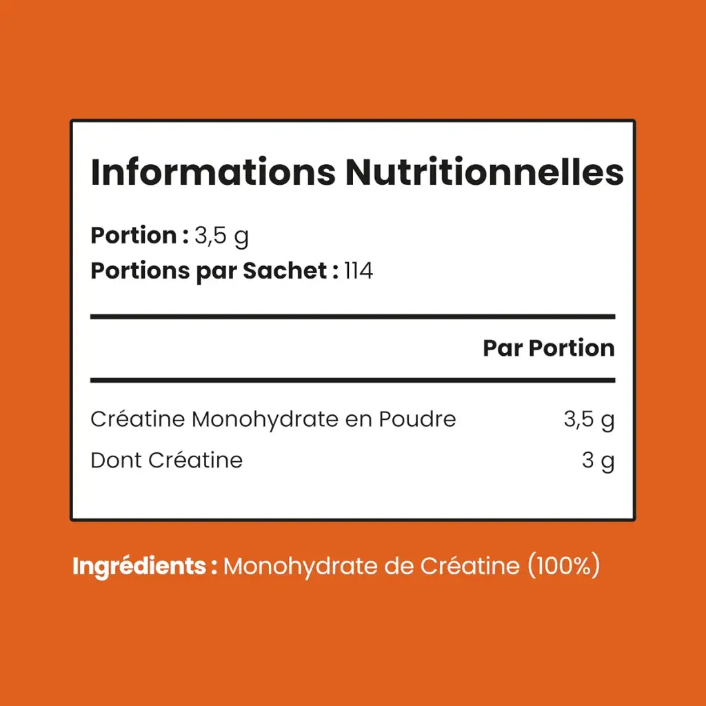 Cr atine Monohydrate en Poudre Micronis e | Sachet 400 g | 114 Portions | Creatine — 400 g