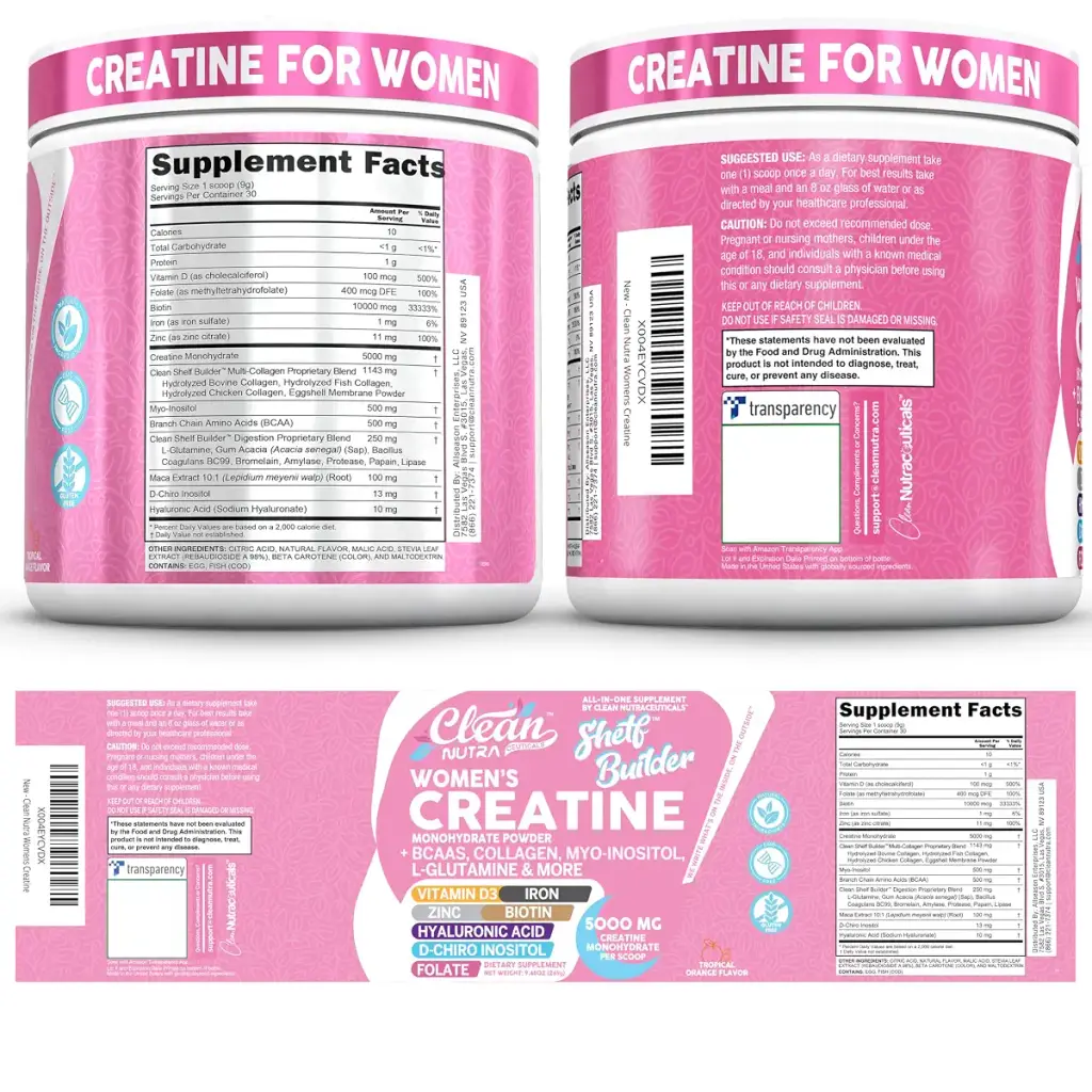 Creatine for Women | Creatine Monohydrate + BCAA Powder Myo-Inositol Collagen Biotin — Powder