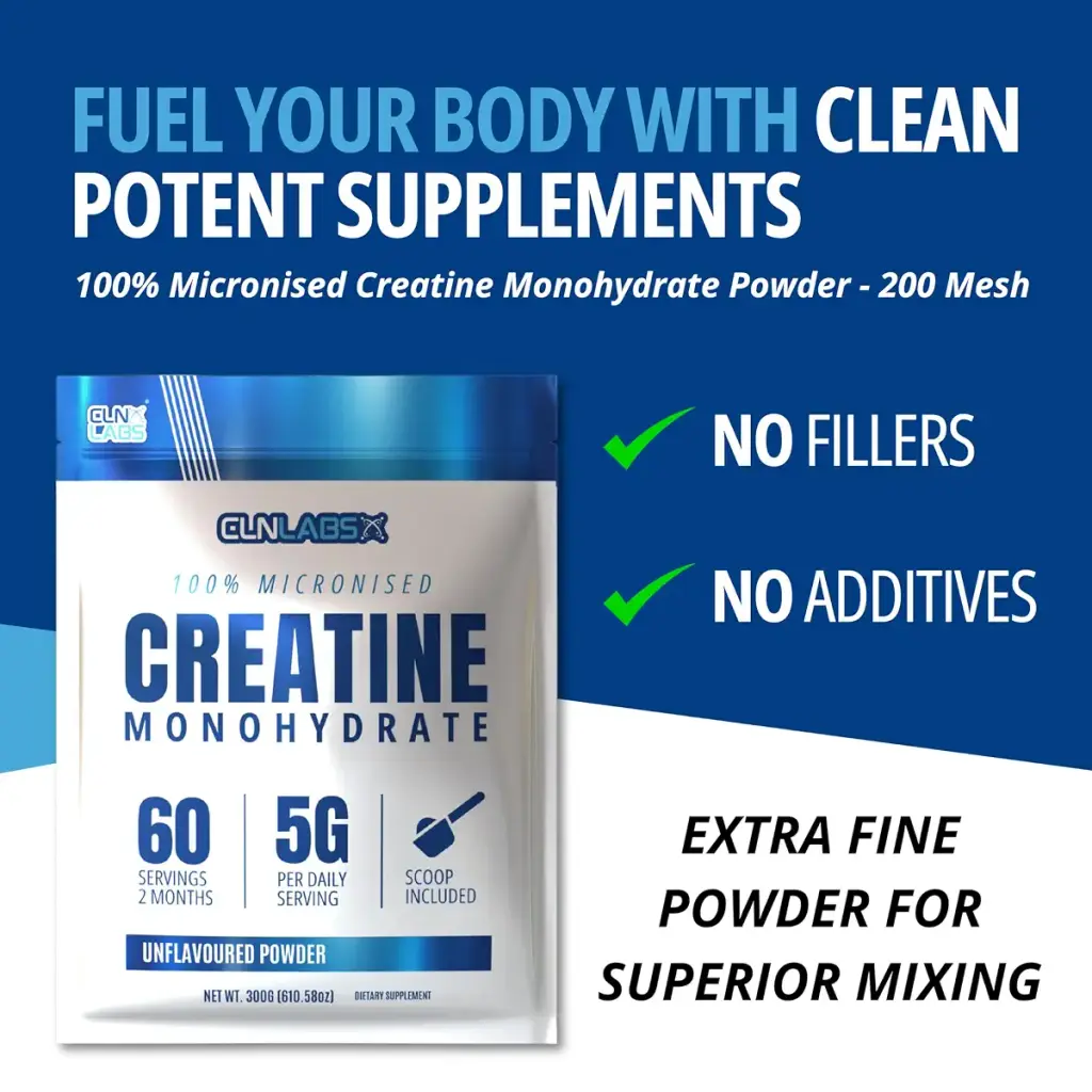 Creatine Monohydrate Powder - 300g (60 x 5g Servings) | 200 Mesh Fine Grade Powder Pure & — 300 g