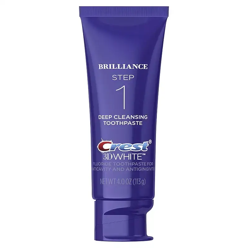 Crest 3D White Brilliance 2 Step Kit, Deep Clean Toothpaste (4oz) + Teeth Whitening Gel — 4 oz