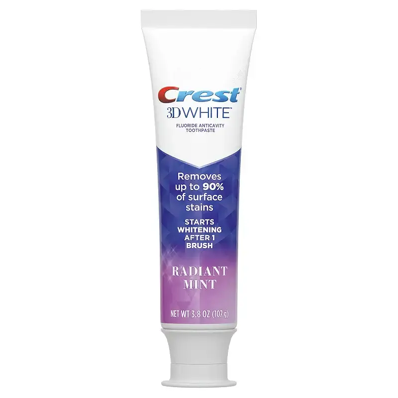 Crest 3D White Toothpaste Radiant Mint, 3.8 Ounce (Pack of 3) — 3.8 oz
