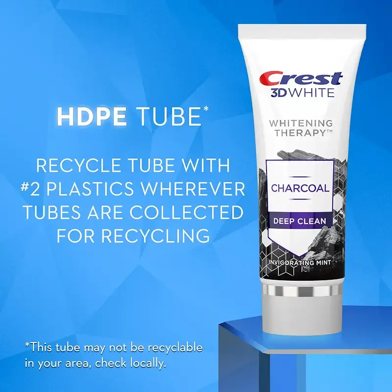 Crest 3D White Whitening Therapy Charcoal Deep Clean Fluoride Toothpaste, Invigorating — 3.5 oz